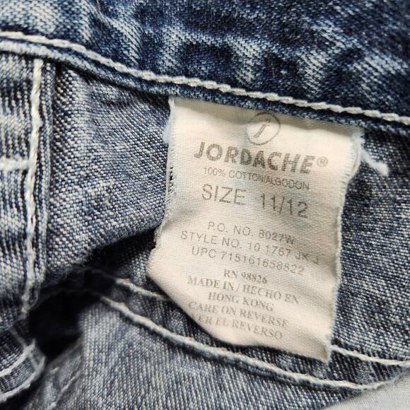 Jordache Vintage Jeans Metallic Embroidery Size 11 / 12 Boot Flare Hem Retro - Picture 8 of 16